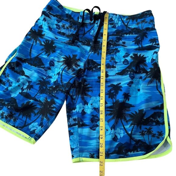 Burnside Boardshorts Men’s Size 34 Waist Blue Tropical Print Surf Tool - Picture 3 of 5